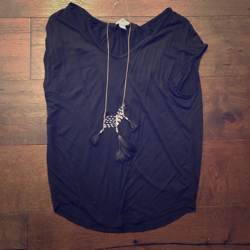 Black Cocoon Flowy Top